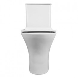 Унитаз-компакт Azario FRETTA ROUND N 340х650х770 напольный, безободковый, c быстросьемным сиденьем микролифт (AZ-1038A)