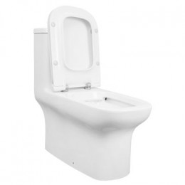 Унитаз-моноблок Creo Ceramique ONE 350х720х760 безободковый, в комплекте с быстросъемным сиденьем микролифт (ON0102)