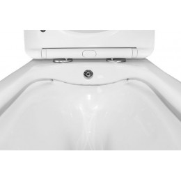 Унитаз подвесной Azario Hugo 350х480х363 c функцией биде, безободковый, с быстросъемным сиденьем микролифт (AZ-10007)