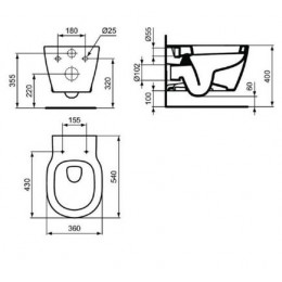 Унитаз подвесной Ideal Standard Connect безободковый (E822301)