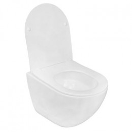 Унитаз подвесной Azario Trevi 495х360х390 безободковый, слив "ТОРНАДО", в комплекте с сидением микролифт, белый (AZ-0093UQ3)