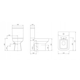 Унитаз-компакт KALE BASICS напольный, в комплекте с бачком, сиденьем микролифт и арматурой