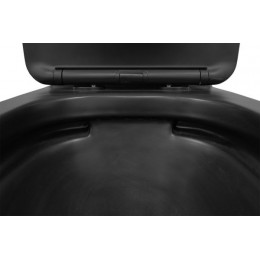 Унитаз-компакт Azario Black King 370х640х810 безободковый, с быстросъемным сиденьем микролифт, черный матовый (AZ-8303D)