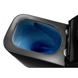 Унитаз подвесной Azario Teramo 490х345х355 безободковый, слив скрытое торнадо, быстросъемное сиденье микролифт, черный матовый (AZ-0052-UQ3MB)