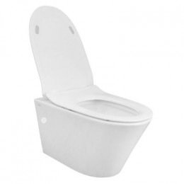 Унитаз подвесной Creo Ceramique 360х520х365 с системой смыва "Tornado", в комплекте с быстросъемным сиденьем микролифт (CR1100NR)