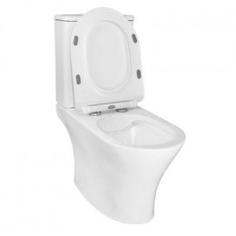 Унитаз-компакт Azario Verde 650х380х790 напольный, безободковый, с быстросъемным сиденьем микролифт (AZ-8220)