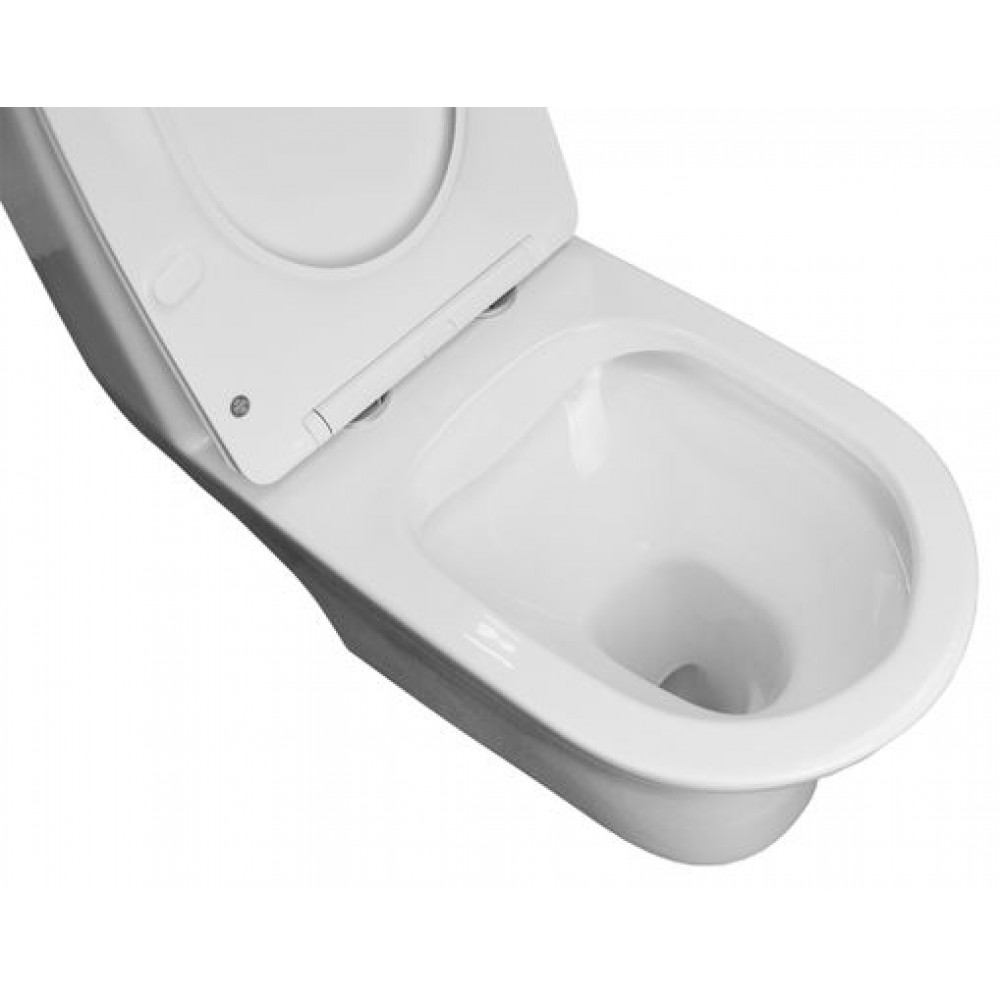 Унитаз-моноблок AZARIO Terni 670x350x760 горизонтальный слив, быстросъемное сиденье микролифт (AZ-8618)