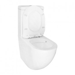 Унитаз-компакт Azario Renda 615х365х840 напольный, безободковый,  в комплекте с арматурой, сиденье микролифт, белый (AZ-8693)