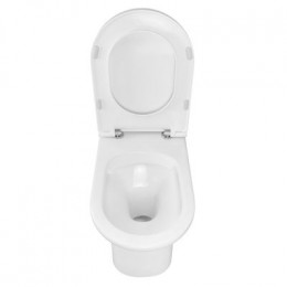 Унитаз-моноблок Creo Ceramique ONE 358х720х760 безободковый, в комплекте с быстросъемным сиденьем микролифт (ON0103)