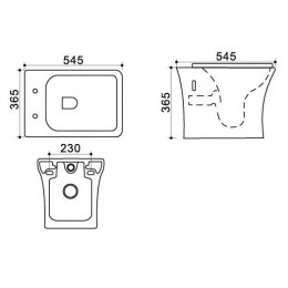 Унитаз подвесной Azario Trend 545х365х365 безободковый, с сиденьем микролифт (AZ-2024)