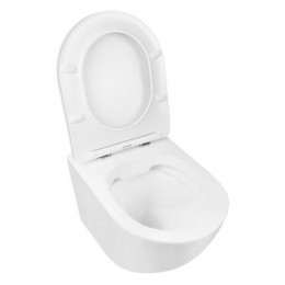 Унитаз подвесной Azario Grado 490х370х370 безободковый, в комплекте с сидением микролифт, белый (AZ-0046 SP)