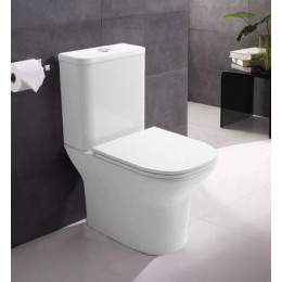 Унитаз-компакт Azario Iris 380х600х775 напольный, безободковый, в комплекте с арматурой GEBERIT, сиденье микролифт (AZ-8353 GB)