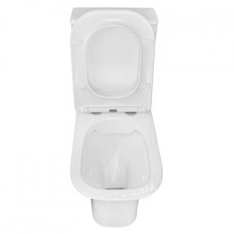 Унитаз напольный Azario FRETTA SQUARE 650х340х770 безободковый с бачком и сиденьем микролифт (AZ-1215 + AZ-1216)