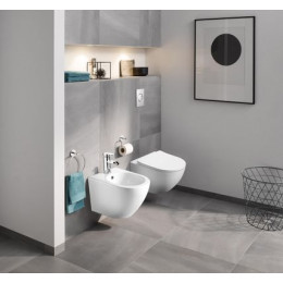 Унитаз подвесной AZARIO MORANO 370х370х500 безободковый, в комплекте с сиденьем микролифт, белый (AZ-450W)