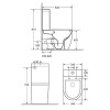 Унитаз-компакт Azario Renda 615х365х840 напольный, безободковый,  в комплекте с арматурой, сиденье микролифт, белый (AZ-8693)