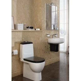 Унитаз-компакт Sanita Luxe Best с быстросъемным сидением микролифт и черной крышкой