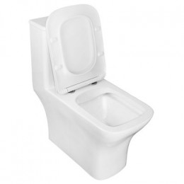 Унитаз-моноблок Azario Lodi 350х665х750 напольный, безободковый, горизонтальный слив, сиденье дюропласт микролифт (AZ-8617)