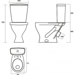 Унитаз-компакт  Sanita Эталон Комфорт с сидением микролифт