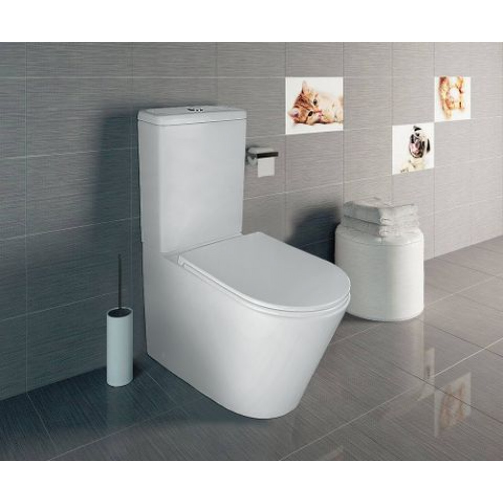 Унитаз-компакт Azario Maro 670x380x850 напольный, безободковый, с бачком и сиденьем микролифт (AZ-2125A-R)