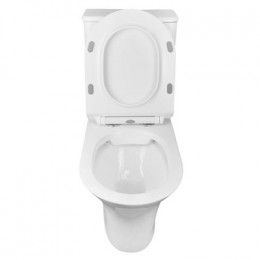 Унитаз-компакт AZARIO FRETTA ROUND 650x340x790 напольный, безободковый, в комплекте с бачком и сиденьем микролифт, сливная арматура Geberit (AZ-7121-G)