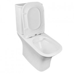 Унитаз-компакт Azario FRETTA SQUARE 650х340х790, безободковый с бачком и сиденьем микролифт, сливной арматурой Geberit (AZ-5121-G)