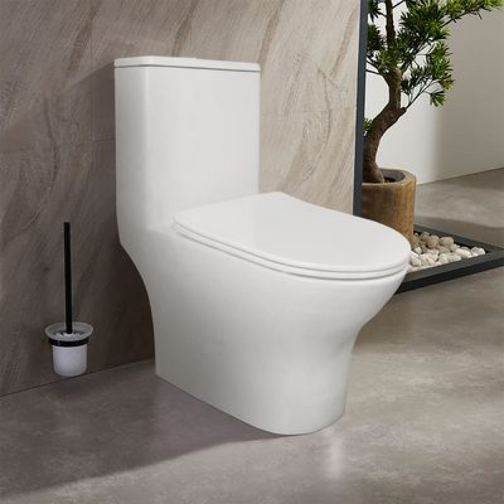 Унитаз-моноблок AZARIO Terni 670x350x760 слив "Торнадо", быстросъемное сиденье микролифт (AZ-8618T)