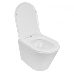 Унитаз подвесной Azario Teramo 515х355х365 безободковый, скрытое крепление, смыв "Торнадо",  в комплекте с сидением микролифт (AZ-0053-UQ3)