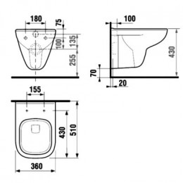 Jika Унитаз DEEP подвесной, глубокое смывание, 51 см