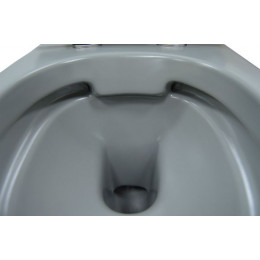 Унитаз подвесной Azario Grado 370х490х370 безободковый, с быстросъемныйм сидением микролифт, серый матовый (AZ-0046 SP MDG)