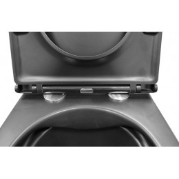 Унитаз подвесной Azario Teramo 515х355х365 безободковый с сиденьем микролифт, черный матовый (AZ -053E-R-MB)