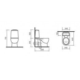 Унитаз-компакт Sanita Luxe Best с сиденьем микролифт и красной крышкой (WC.CC/Best/2-DM/RED.G/S1)