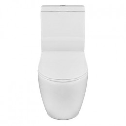 Унитаз-компакт Azario Renda 615х365х840 напольный, безободковый,  в комплекте с арматурой, сиденье микролифт, белый (AZ-8693)