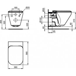 Унитаз подвесной Ideal Standard Tonic II сиденье с микролифтом, безободковый, белый K316701