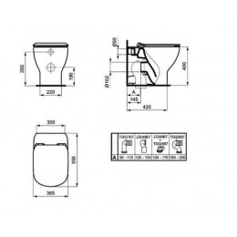 Унитаз приставной Ideal Standard Tesi AquaBladeглубокий смыв (T007701)