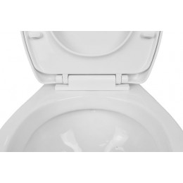 Унитаз подвесной Azario STELLA 370х400х550 ободковый, с быстросъемным сидением микролифт, белый (AZ-VT005+AZ-VT005sc)