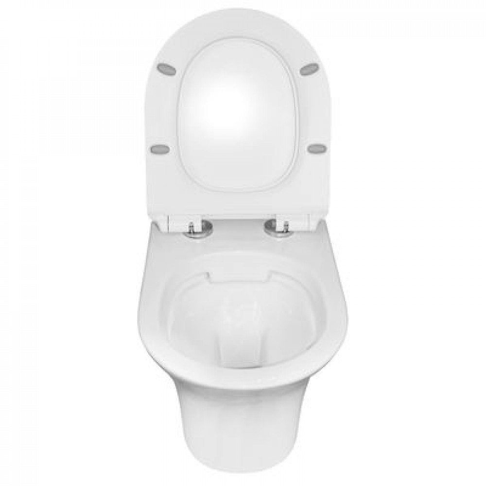 Унитаз подвесной AZARIO FRETTA ROUND 485x360x365 безободковый с сиденьем микролифт (AZ-2617E)