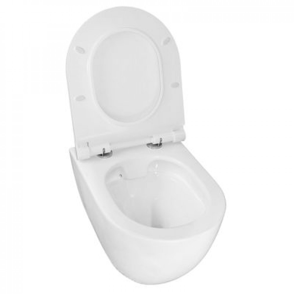 Унитаз подвесной Azario Geno 490х360х360 безободковый, с ультратонким сиденьем микроклифт (AZ2196D)