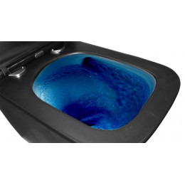 Унитаз подвесной Azario Teramo 490х345х355 безободковый, слив Торнадо, быстросъемное сиденье микролифт, черный матовый (AZ-0052-UQ1MB)