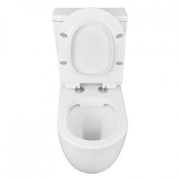 Унитаз-компакт Azario CORSA 630x380x830 напольный, безободковый со смывным механизмом Geberit, бачком и сиденьем микролифт (AZ-2062S-G)