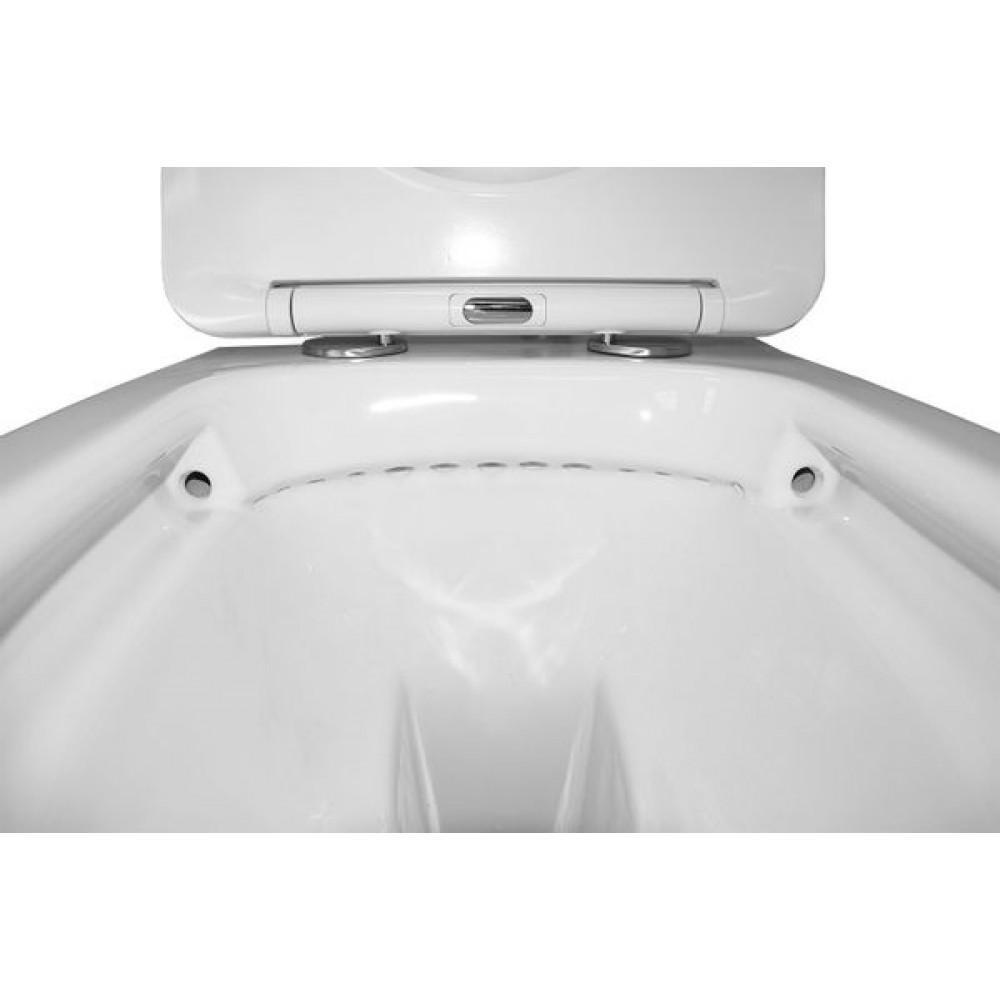 Унитаз подвесной Azario Atrio 490x365x360 безободковый, с сиденьем микролифт, белый (AZ-2330)