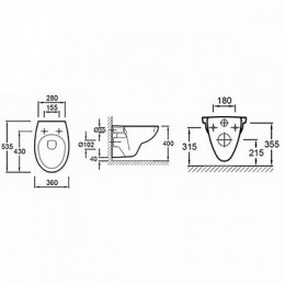 Унитаз подвесной Jacob Delafon Patio без сиденья, белый (E4187-00)