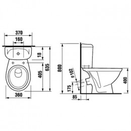 Унитаз-компакт Jika LYRA напольный, нижний подвод воды, косой выпуск (8.2423.4.000.242.9)