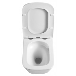 Унитаз подвесной Azario Teramo 490х355х365 безободковый, квадратный, с системой антивсплеск (Торнадо) в комплекте с сидением микролифт (AZ-0052-UQ)