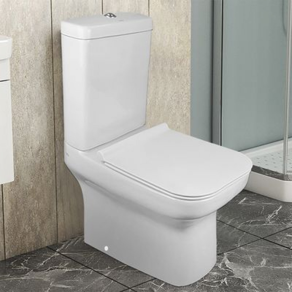 Унитаз-компакт Creo Ceramique ARLES 650х370х820 напольный, c быстросъемным сиденьем микролифт, белый (AS1002+AS1003+AS1001T)