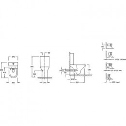 Чаша напольного унитаза Jacob Delafon ALEO безободковый, крепления в комплекте, белый (UJAL102-0)