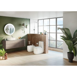 Чаша напольного унитаза Roca BEYOND Rimless с двойным выпуском с установочным комплектом