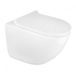 Унитаз подвесной Azario Trevi 495х360х390 безободковый, слив "ТОРНАДО", в комплекте с сидением микролифт, белый (AZ-0093UQ3)