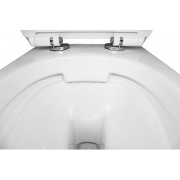 Унитаз подвесной AZARIO FRETTA ROUND 485x360x365 безободковый с сиденьем микролифт (AZ-2617E)