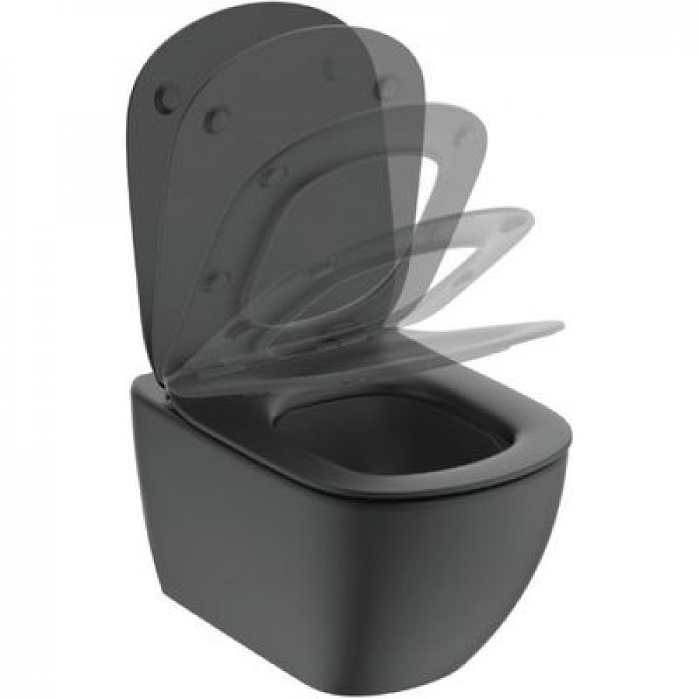 Унитаз подвесной  Ideal Standard Tesi без сиденья, черный матовый (T0079V3)