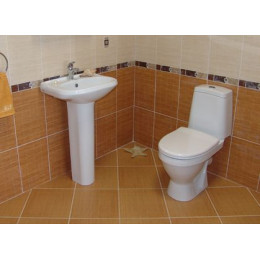 Унитаз-компакт Sanita Лада Эконом с сидением стандарт (WC.CC/Lada/1-P/WHT.G/S1)